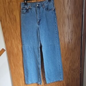 Levi's Classic Blue Ribcage Wide Leg Jeans